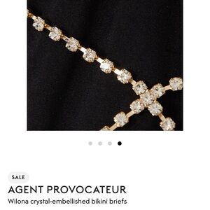 Agent Provocateur Black and Gold Crystal Bikini Briefs